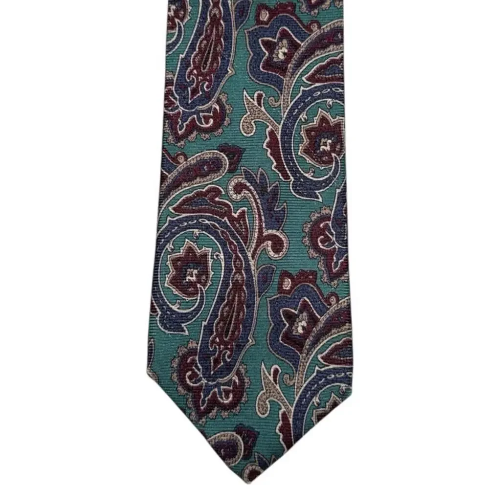 Hart Schaffner & Marx Paisley Silk Tie – Printed in Italy, Made in‎ USA